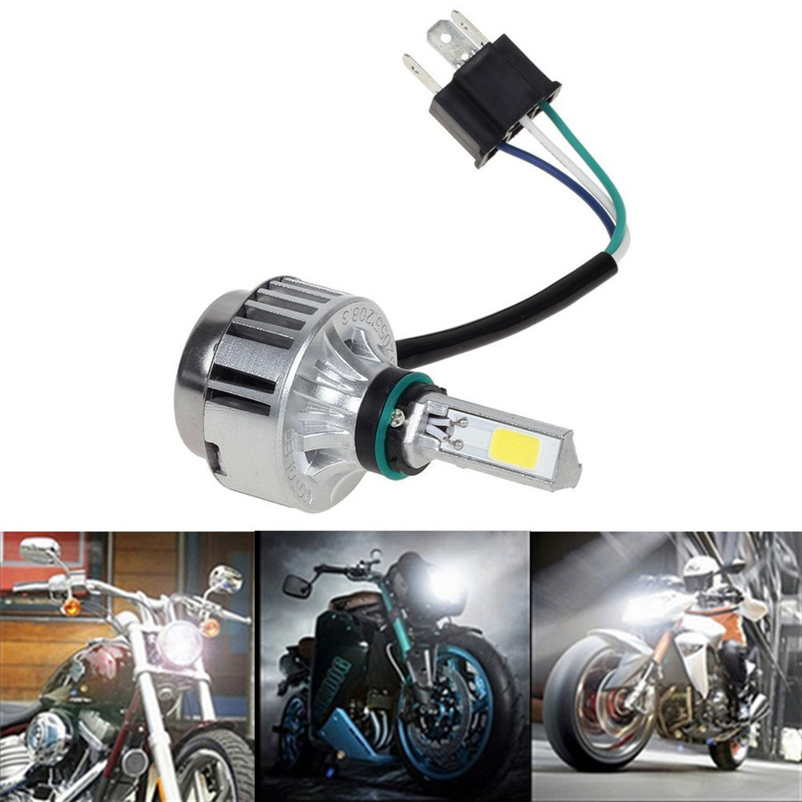 32w H4 Ph7 H6 White Cob Led Hid Motorcycle Headlight Bulb Socket High Low Beam Ebay