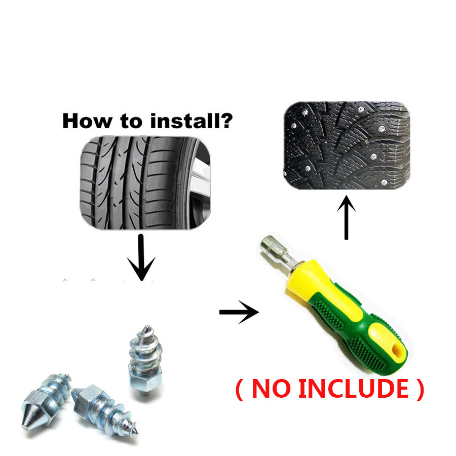 50PCS Wheel Tire Stud Anti Slip Strong Grip Snow Tire Spikes for Loader