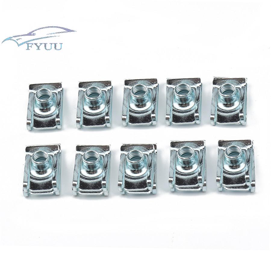 100x Mixed Car Body Fender Panel U Clips U Nut Speed Fixed Fasteners M6