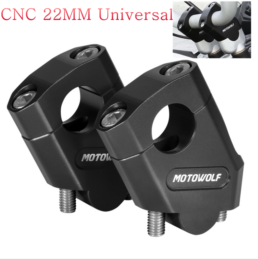 Heavy Quality 2Pcs Aluminum CNC Motorcycle Handlebar Riser Handle Bar Clamp For All Bikes - Dug Dug Motorcycles