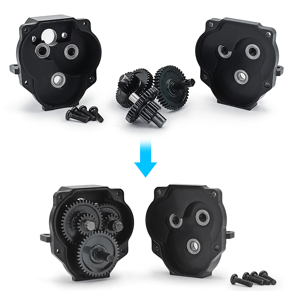 RCHuiWow Scatola Del Cambio In Alluminio Per TRX4 TRX6 1/10 Con Ingranaggi In Acciaio A 2 Velocità Titanio