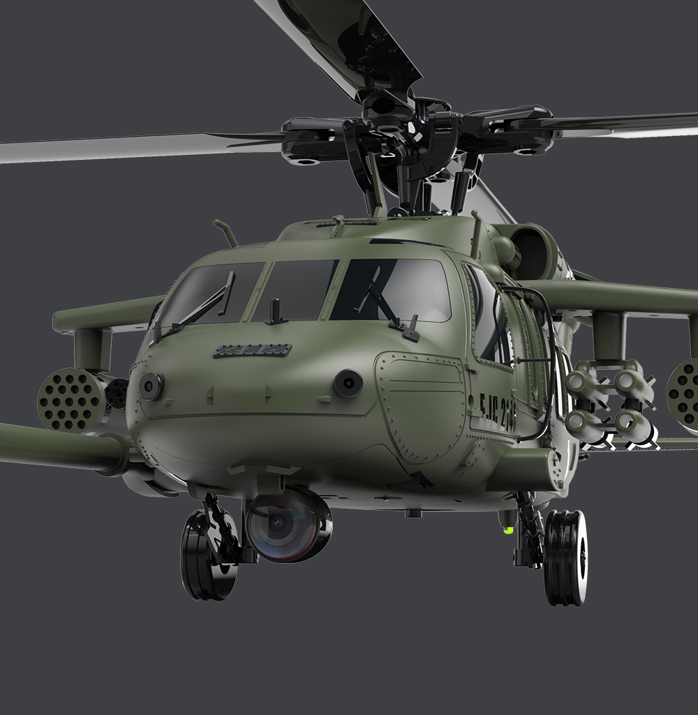 YXZNRC UH60 Black Hawk 6CH Gyro 2.4G 6-axis 3D Flybarless 1/47 RC