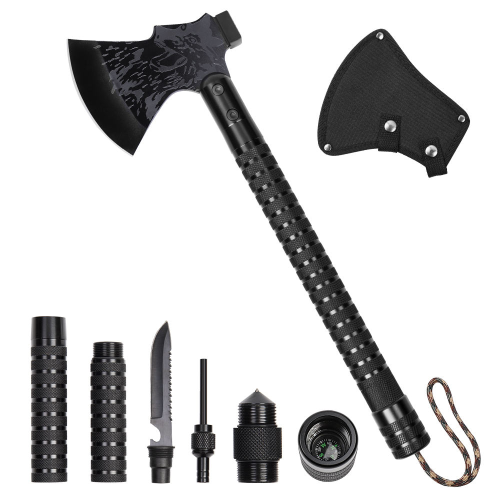 2PCS Portable Tactical Hatchet Camping Axe Backpacking Survival Multi-tool 18/"