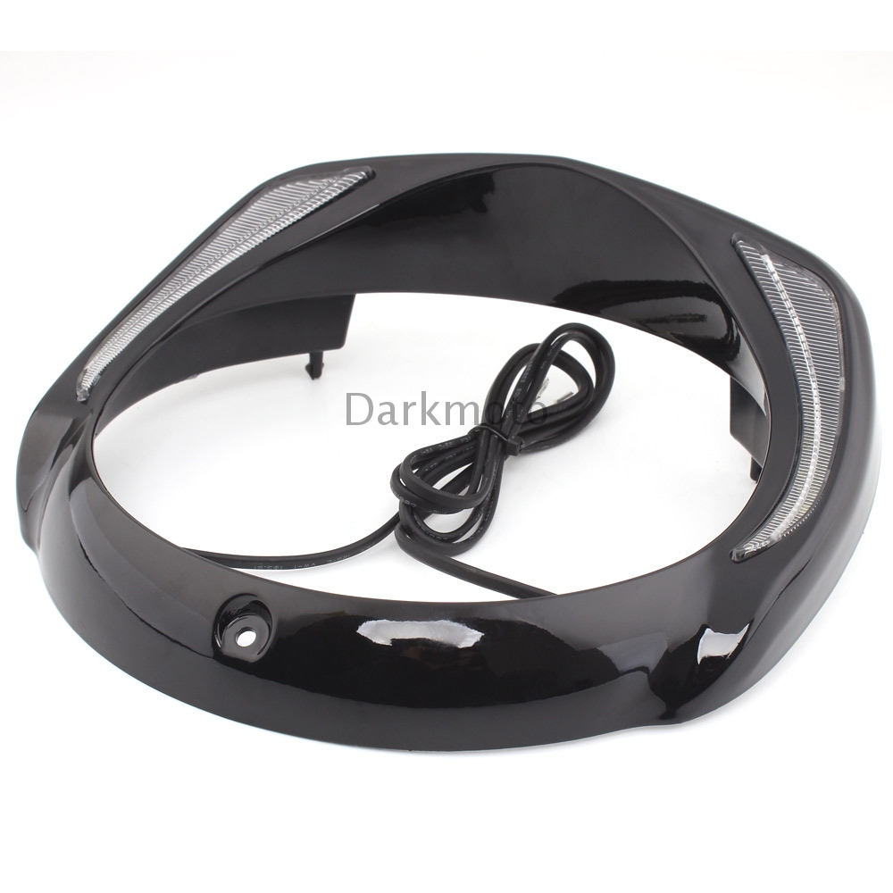 LED Motorcycle Headlight Trim Ring Bezel Light For Harley