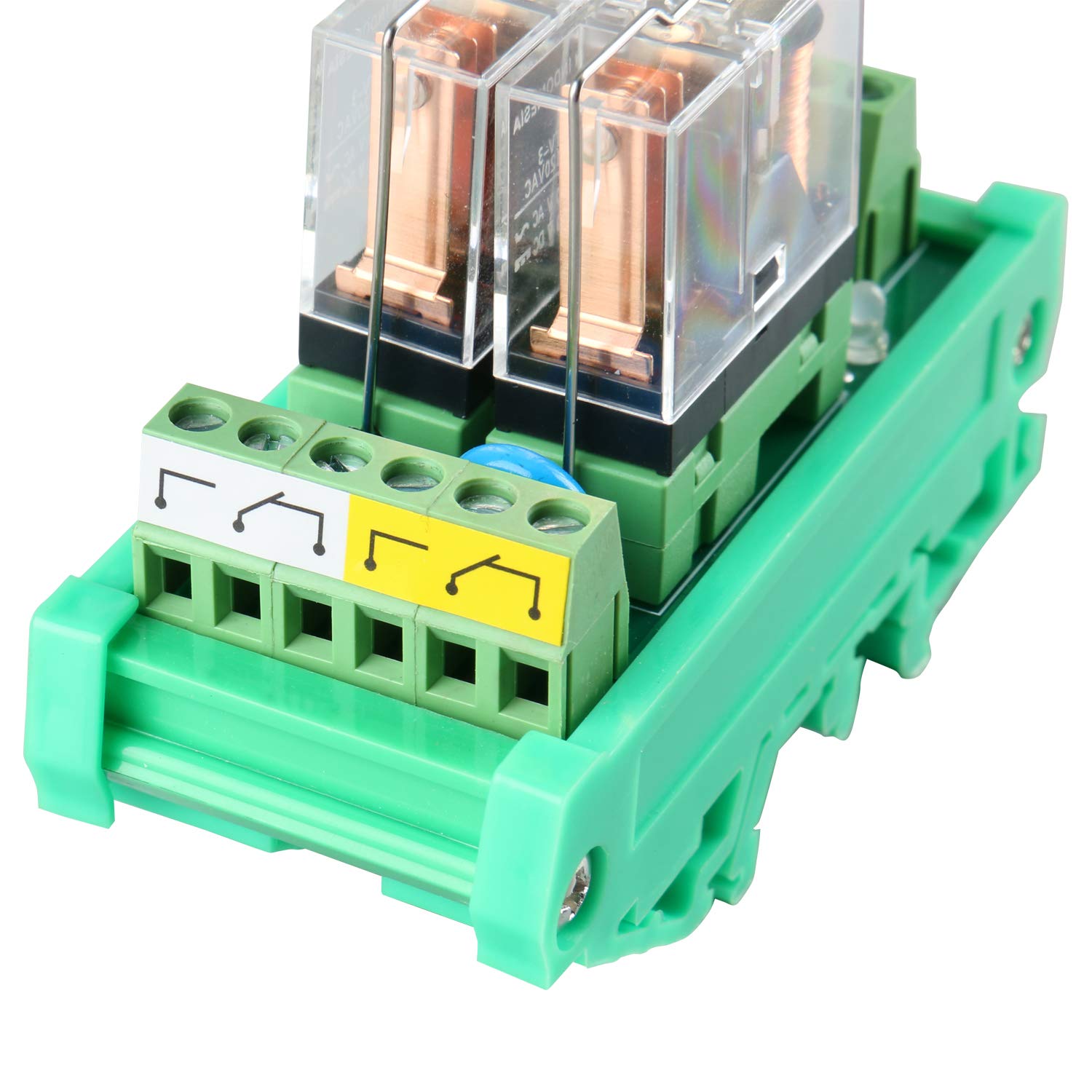 YaeCCC DIN Rail Mount Relay Module with FR4 fiber Glass PCB 16A AC/DC