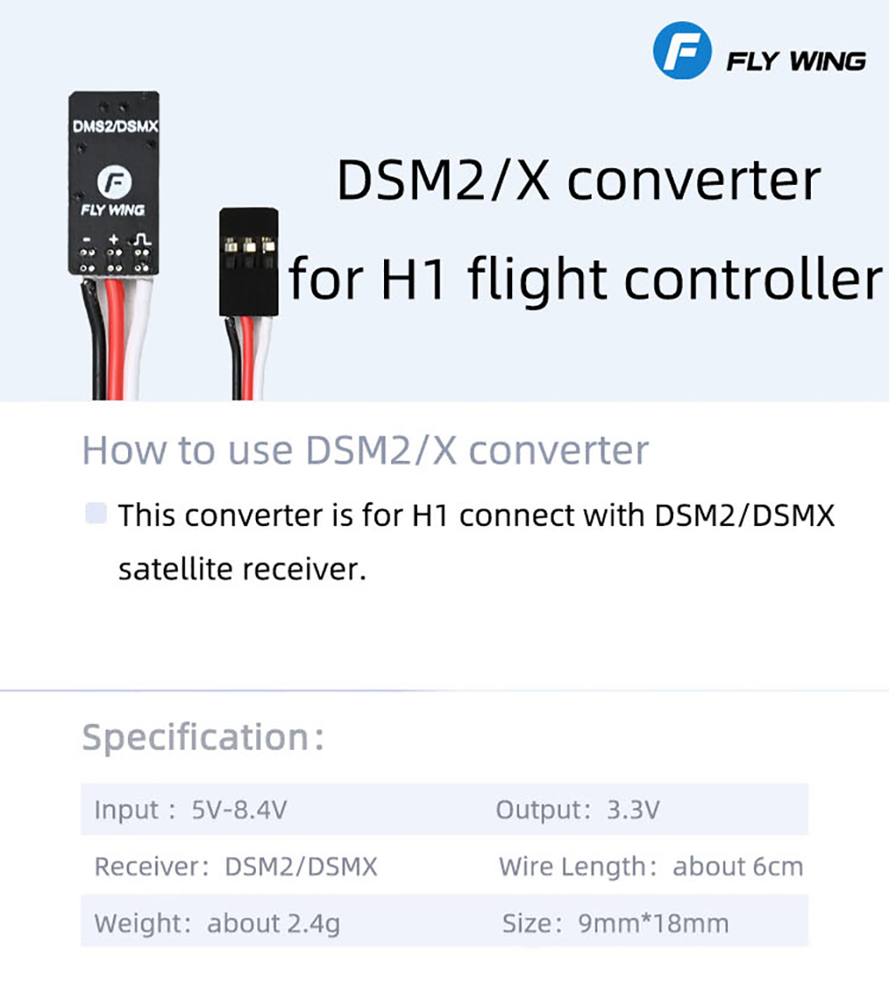 FLY Wing H1 6CH Flybarless RC GPS Flight Control Gyro System for