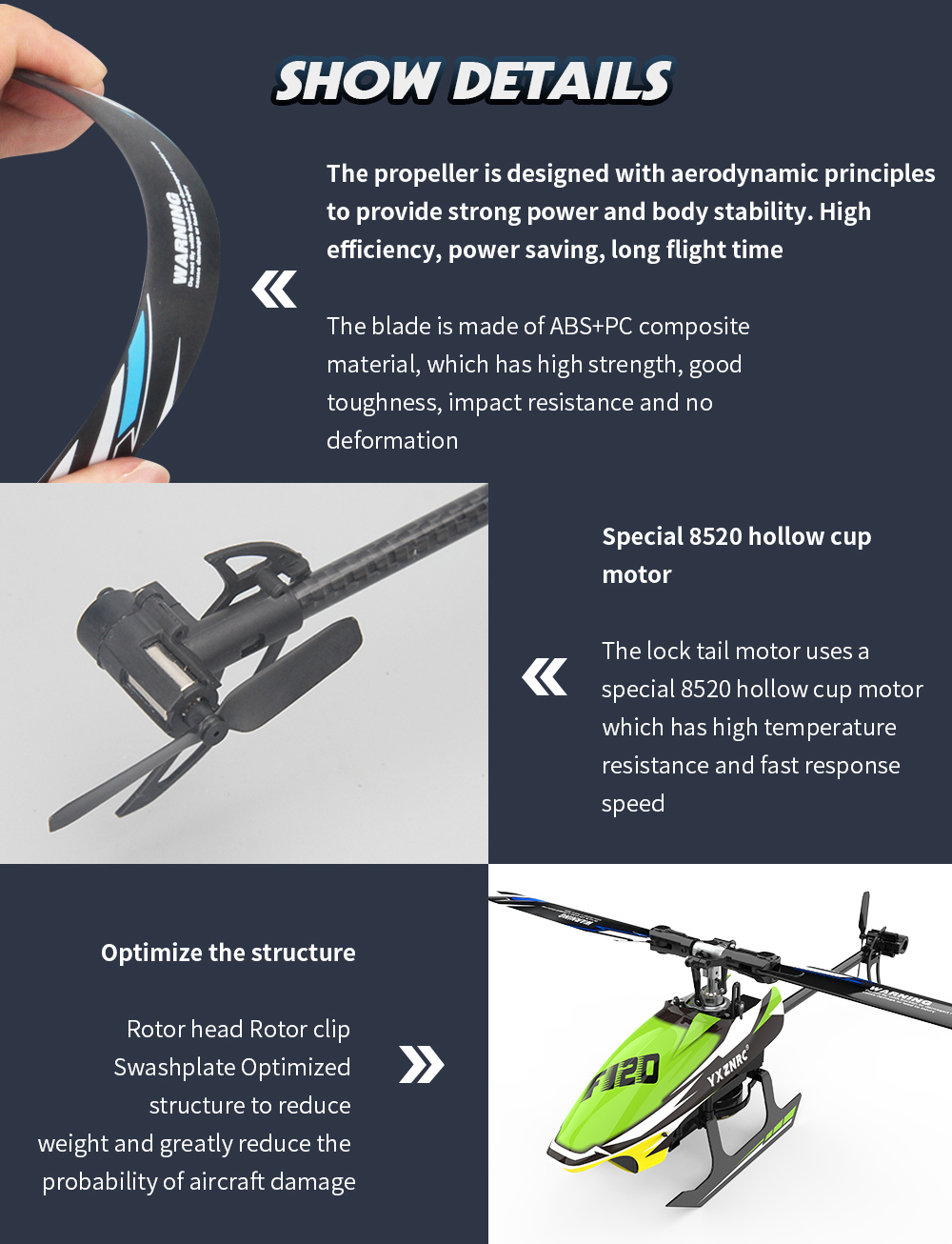 ラジコンヘリコプター YXZNRCE F120 
 充電器 予備パーツ付き YXZNRC F120 RC Helicopter 6CH Brushless Helicopter | dronesset