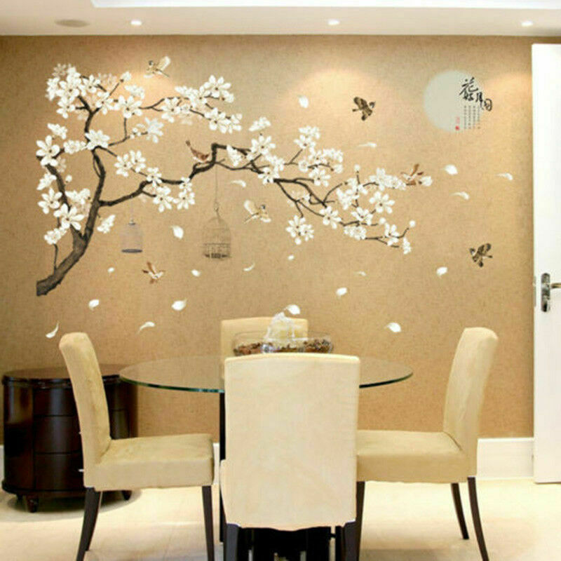 Wandtattoo Wandsticker Wandaufkleber Blumen Blüten Ast Baum Deko Wohnzimmer
