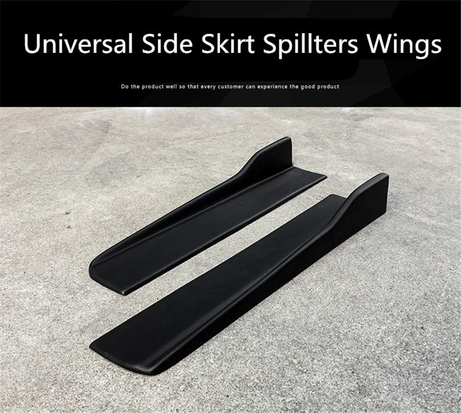 2Pcs Car Side Skirt Rocker Splitters Winglet Wings Canard Diffuser Shovel Black