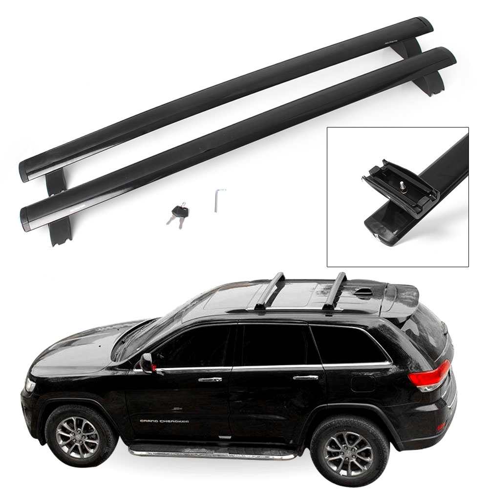 Black Top Roof Rack Cross Bar Cargo Luggage for Jeep Grand Cherokee 2011-2018 | eBay Car Top Carrier For Jeep Grand Cherokee