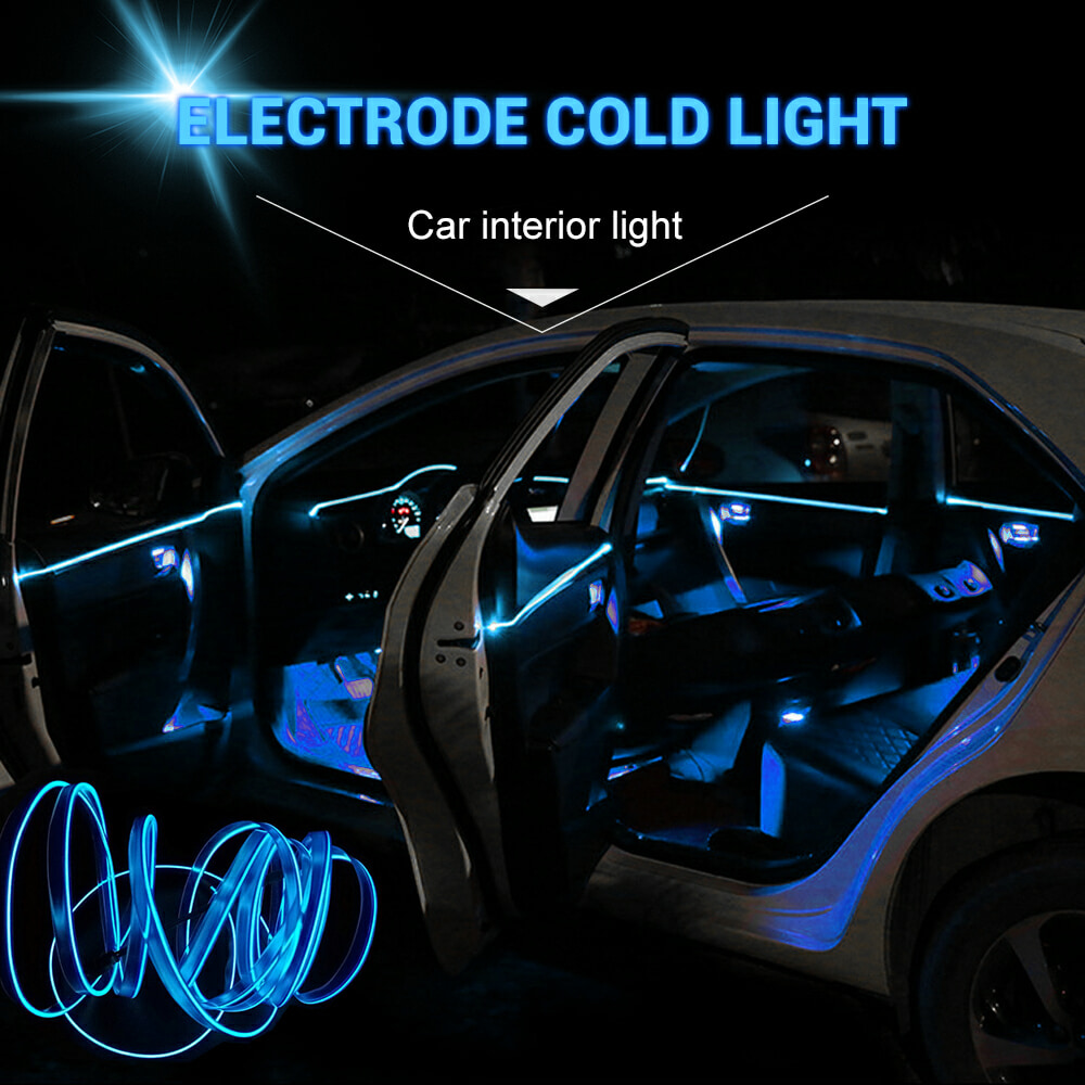 5M LED Light Glow EL Wire String Strip Rope Tube Car Dance Party Unique Dekor