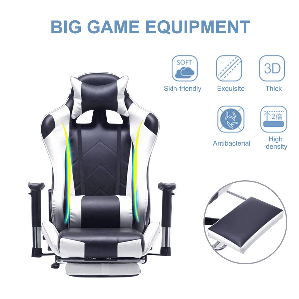 Gemütlich Leder Gaming-Stuhl Bürostuhl Schreibtischstuhl Drehstuhl Racing Stuhl