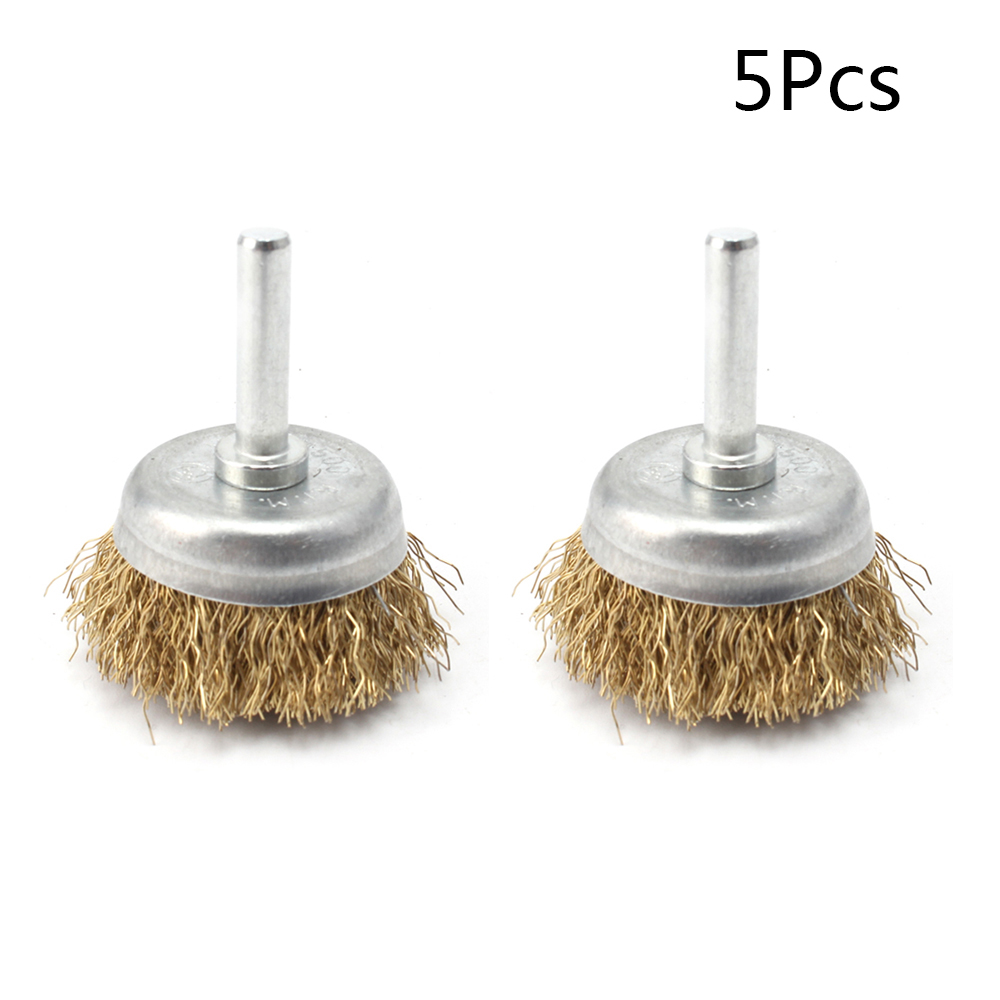 75mm Twisted Knot Wire Brush Flat Shaped Wheel With 6mm Shank Rotary Clean Tool