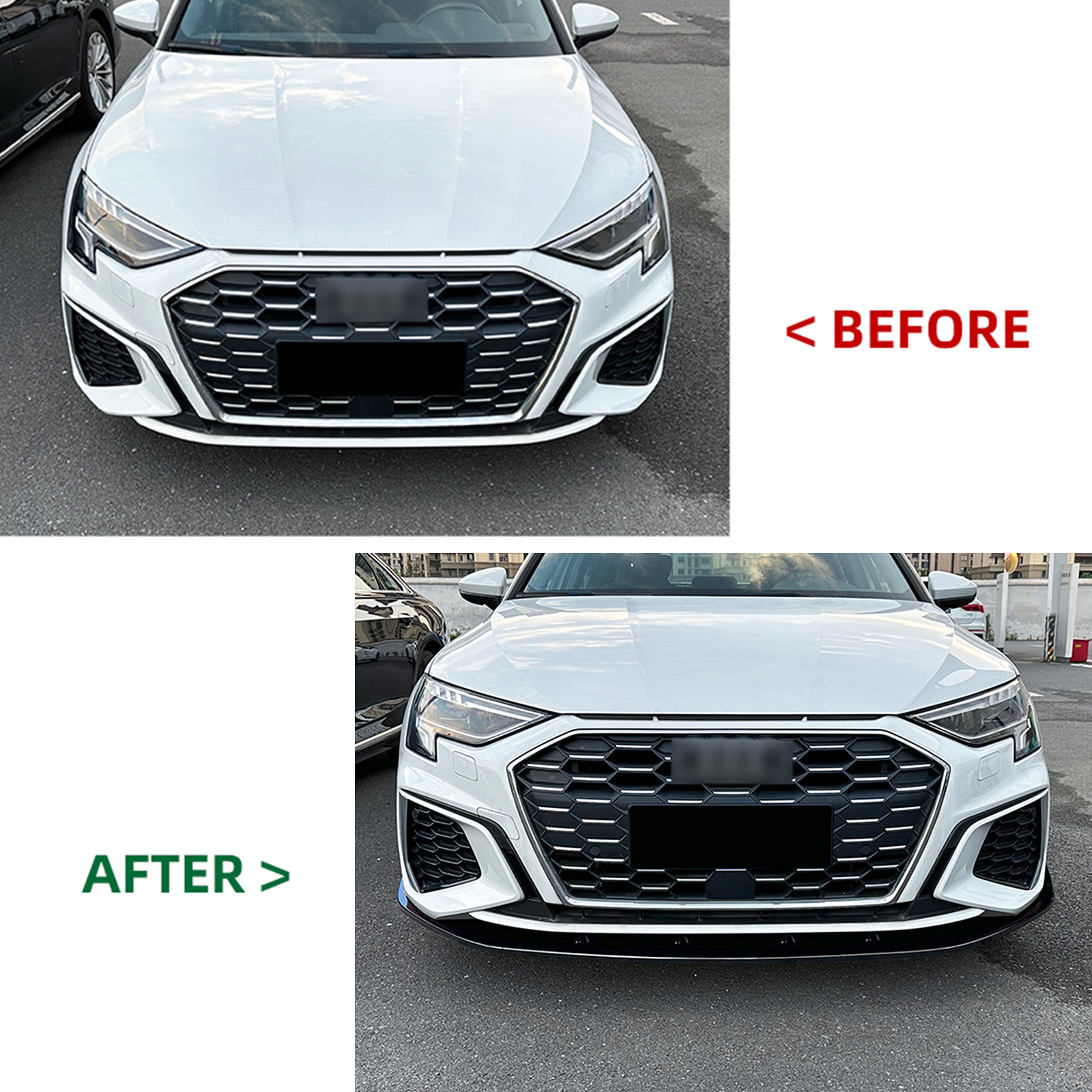 Front Bumper Spoiler Lip Splitter For Audi A3 8Y S3 2021-2024