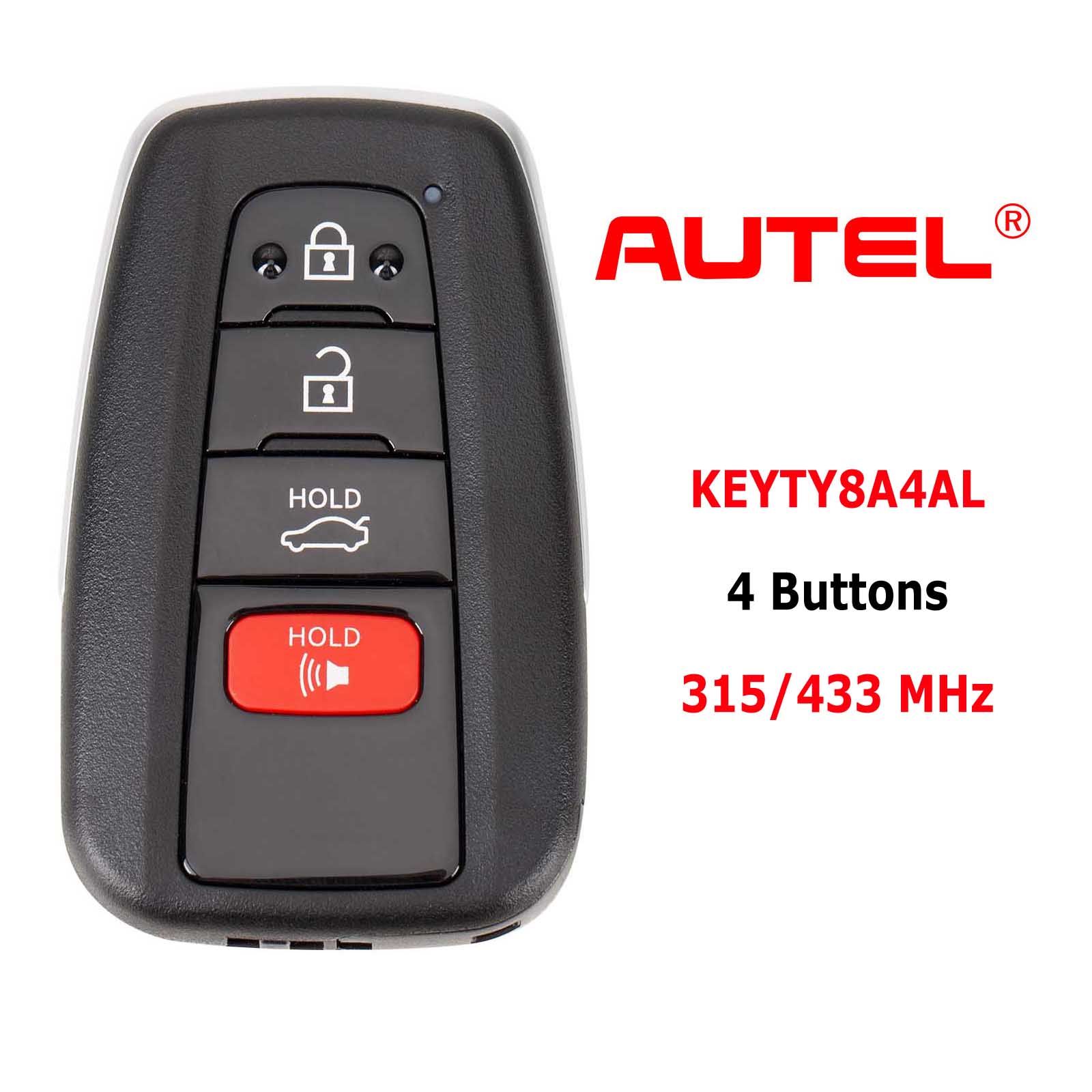 Autel IKEY Toyota Style Smart Key Fob - 4-Button Universal Programmer For 315M/433M Frequency