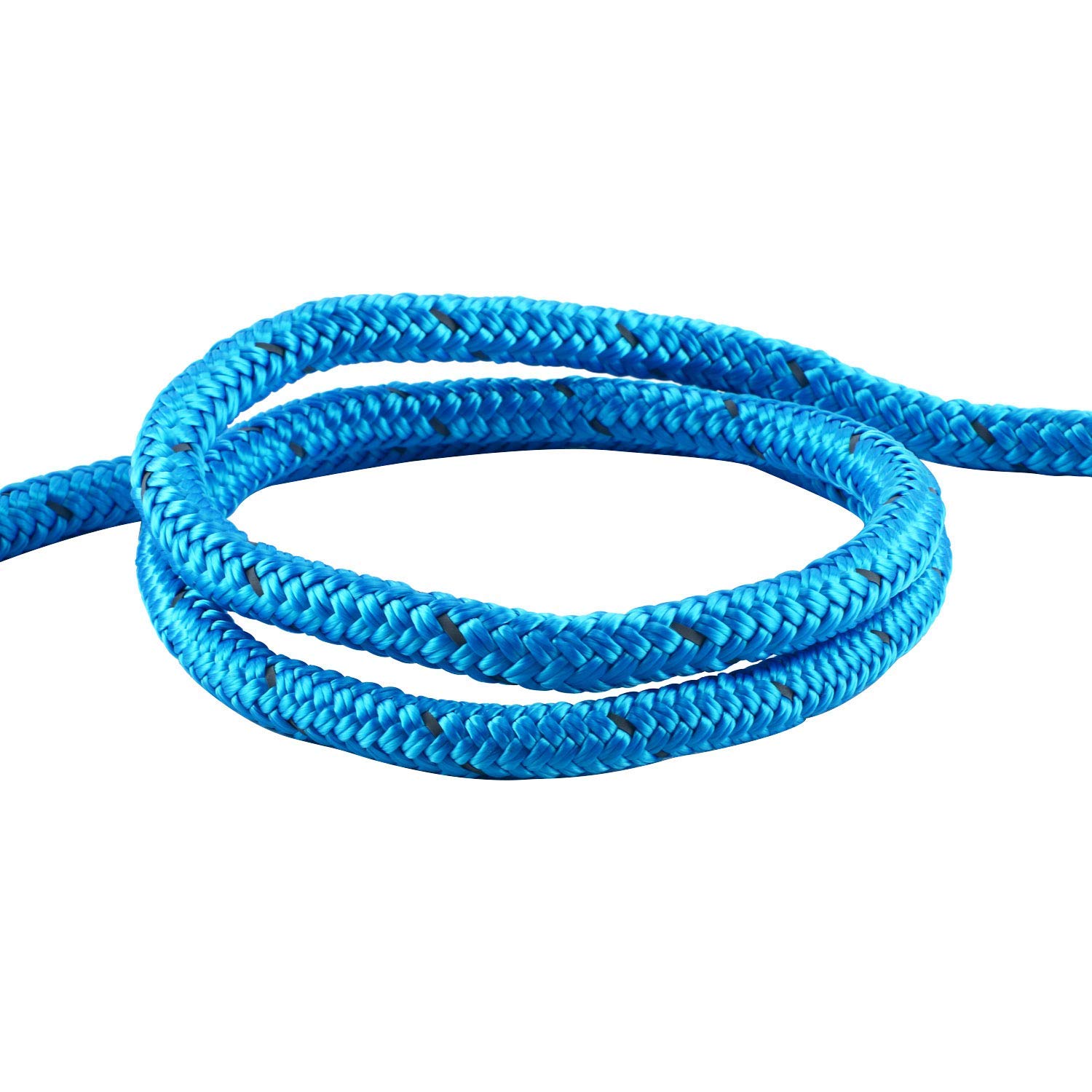 15ft Blue Reflective Dock Line Mooring Rope Double Braided Dock Line 1/