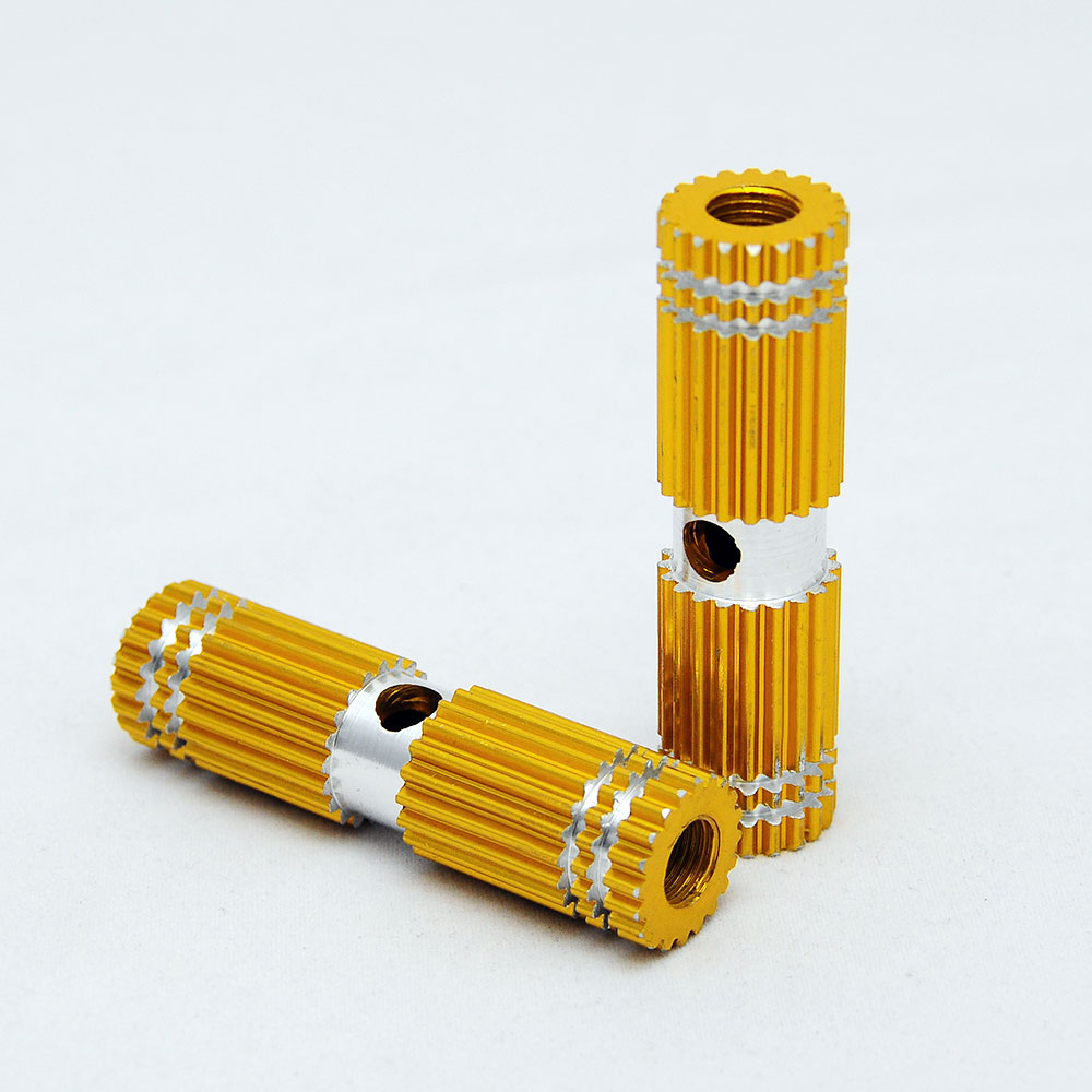 2 PCS Gold Alloy Foot Pegs for Fixed Gear Bike Bicycle Axle