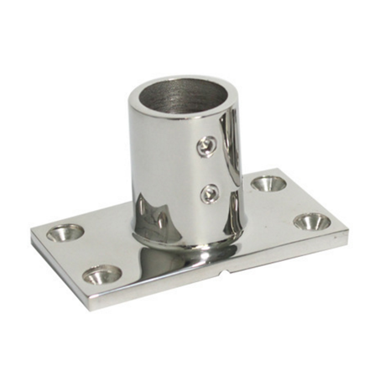 90 Degree Stainless Steel Rectangular Base 7//8 Inch Rail Fitting for Boats