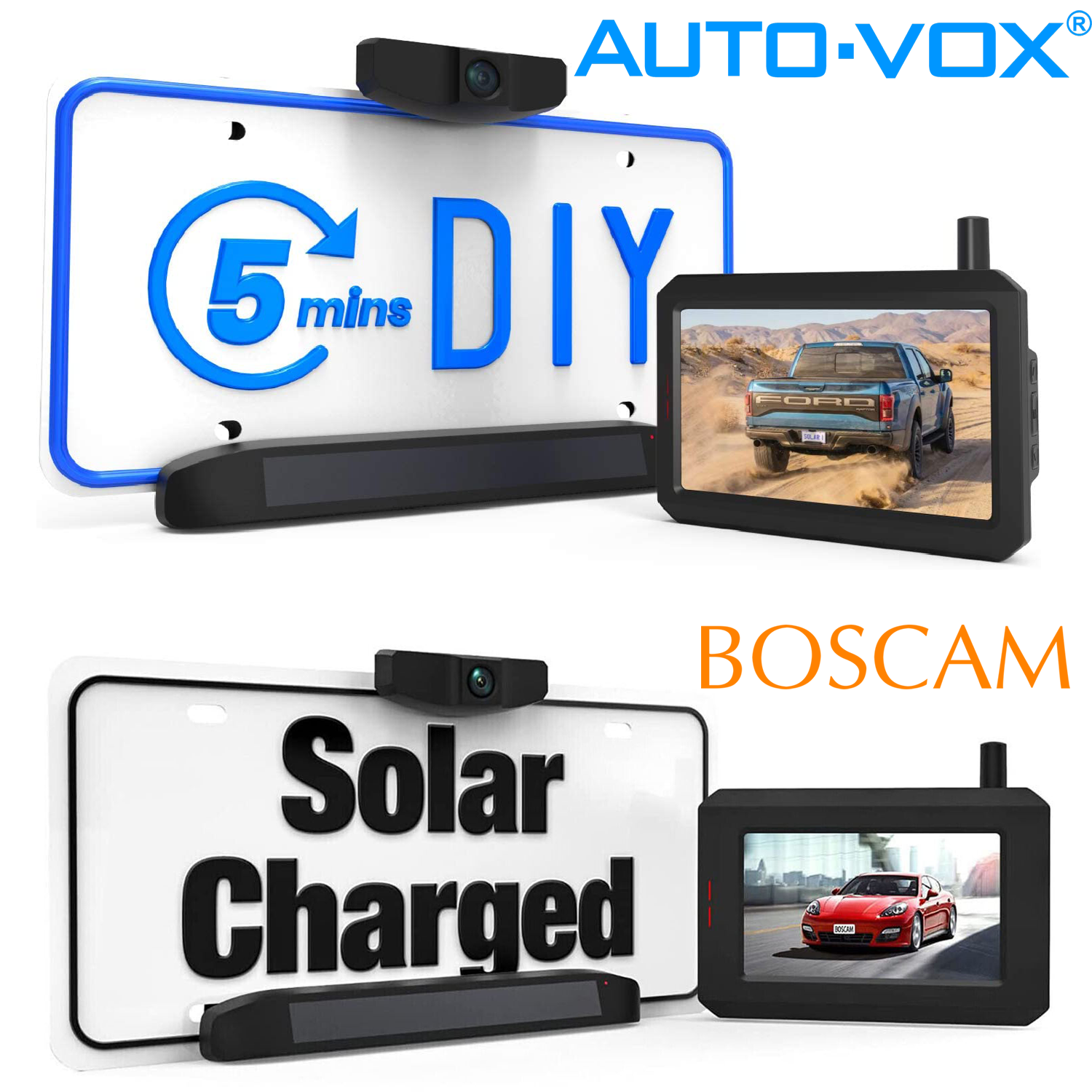 AUTO-VOX Wireless Backup Camera for Car, 3Mins DIY Installation, Back Up  Camera Systems for Truck with Rechargeable Battery-Powered, Super Night