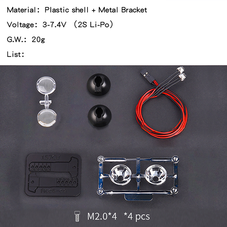 LED Licht Spotlight Scheinwerfer für 1/10 RC Crawler Auto Engineering Truck LKW