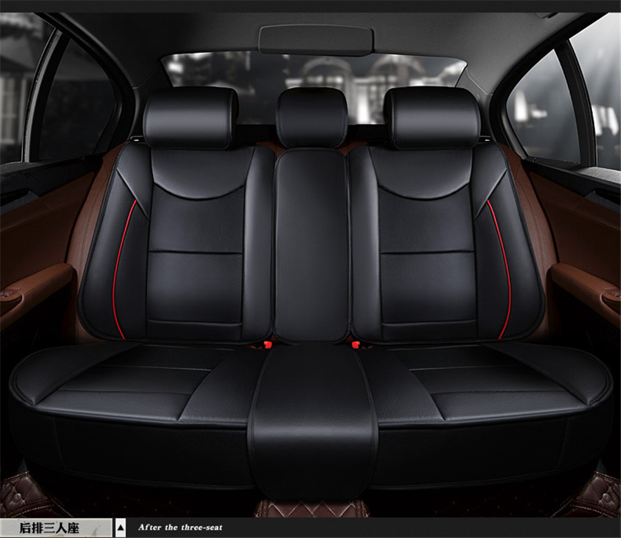 Universal Luxury 6D Full Surrounded PU Leather Car Seat Covers Full Front+Rear