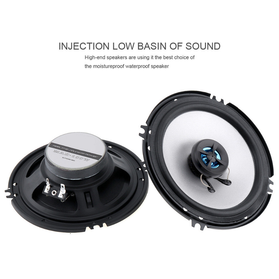 2pcs 6.5 Inch 100W 2 Way Car Coaxial Speaker Audio Music Stereo Full