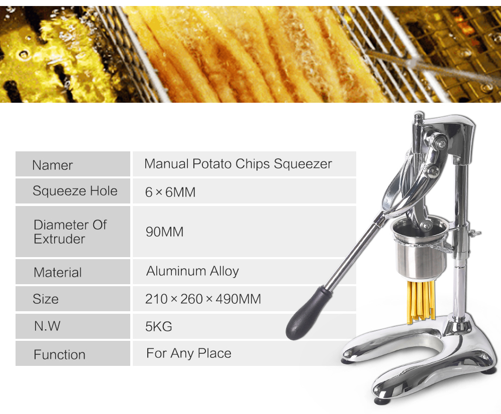 30cm French Fries Press Long Chips Machine Vertical Manual French Fries  Squeezer