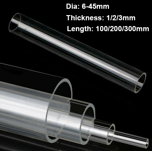Clear Acrylic Tube Round Pipe 100mm 200mm 300mm Long 6mm 10 15 20 25 30 ...
