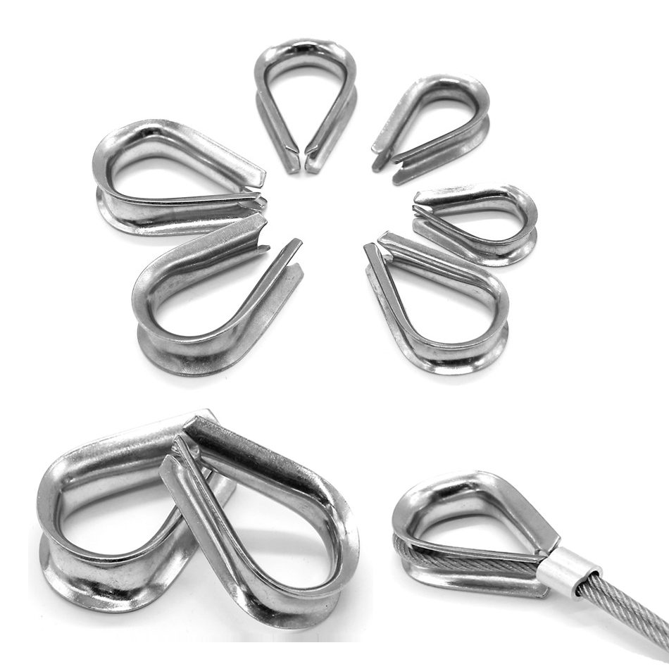 Thimble Wire Rope Grip Clamp Eyes Stainless Steel 2/3/4/5/6/8/10/12
