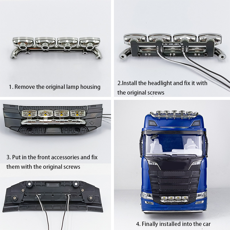 Phare De Toit Jaune Simulation LED Pour Camion RC 1/14 Tamiya Scania 770S - Neuf