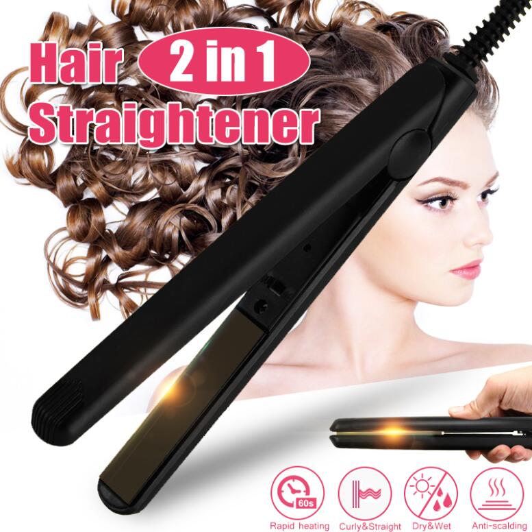 2 In 1 Professional Steam Flat Hair Straightener Hair Curler