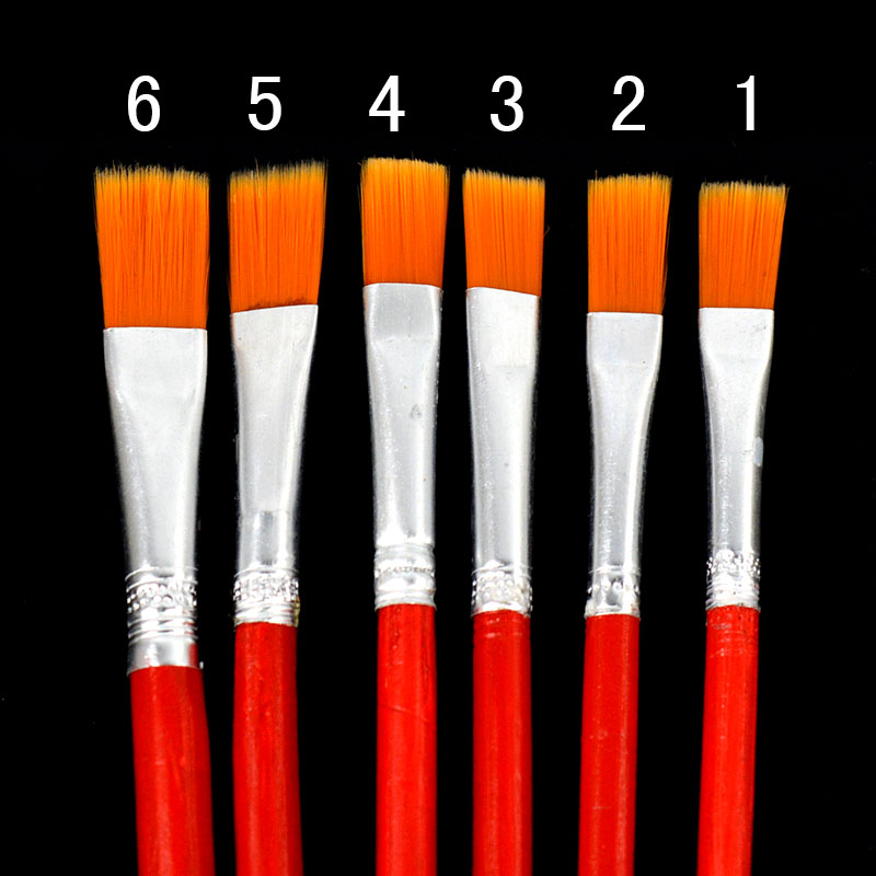 6Pcs Oil Painting Supplies Watercolor Nylon Hair Acrylic Artist Paint Brush Set