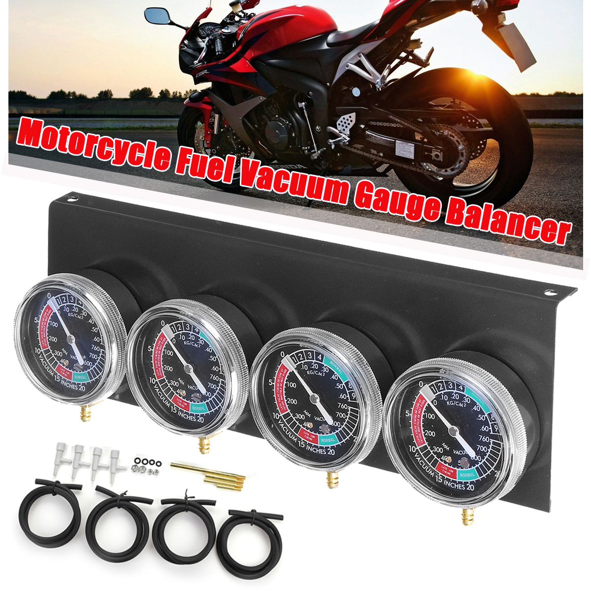 DHA Carburateur Synchronisatie Tool – 4 Manometers, Voor Motorfiets En Auto, Incl. Opbergkoffer 6 miniatura
