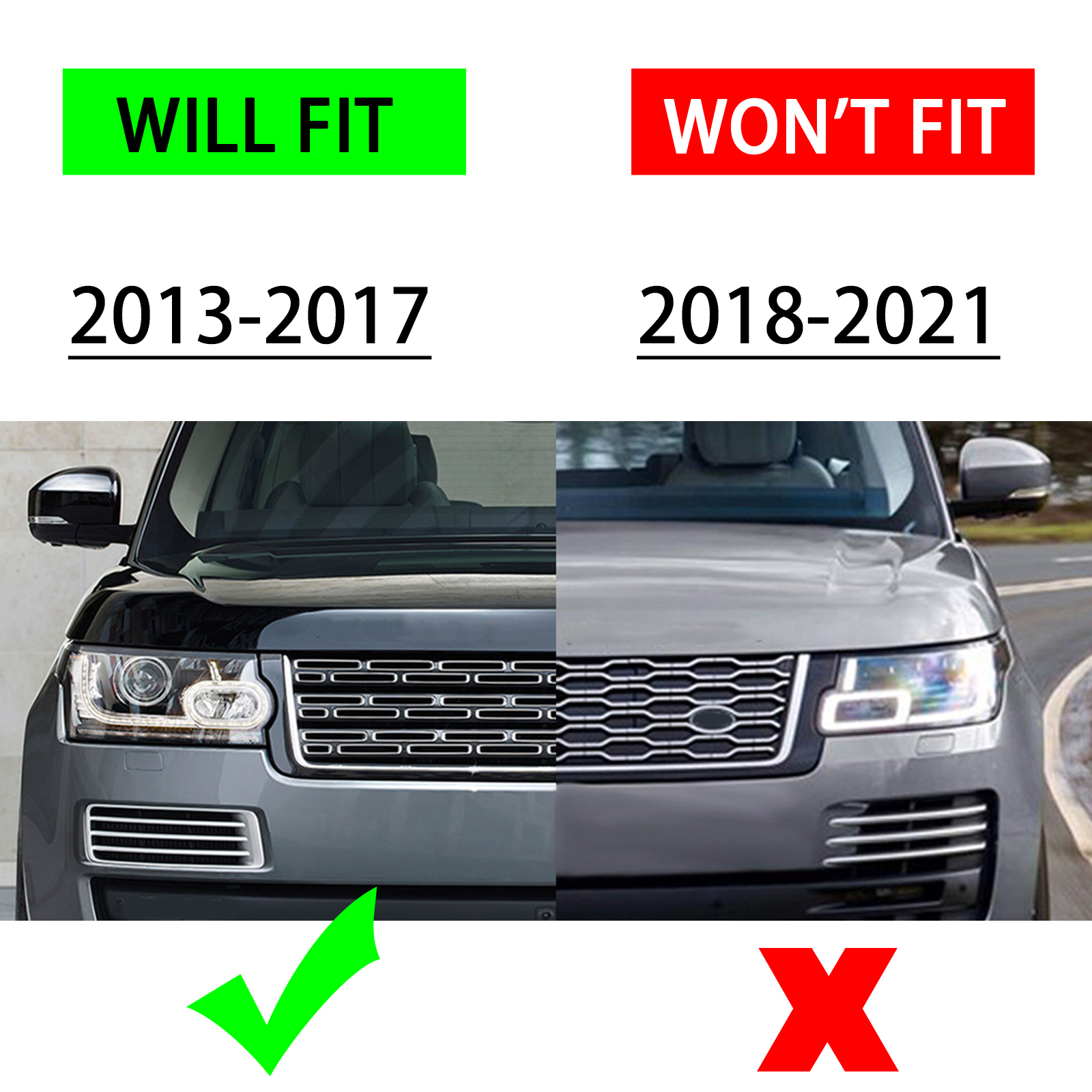 2013 2021 front bumper plate trim Bumper Grille for Land Rover Range