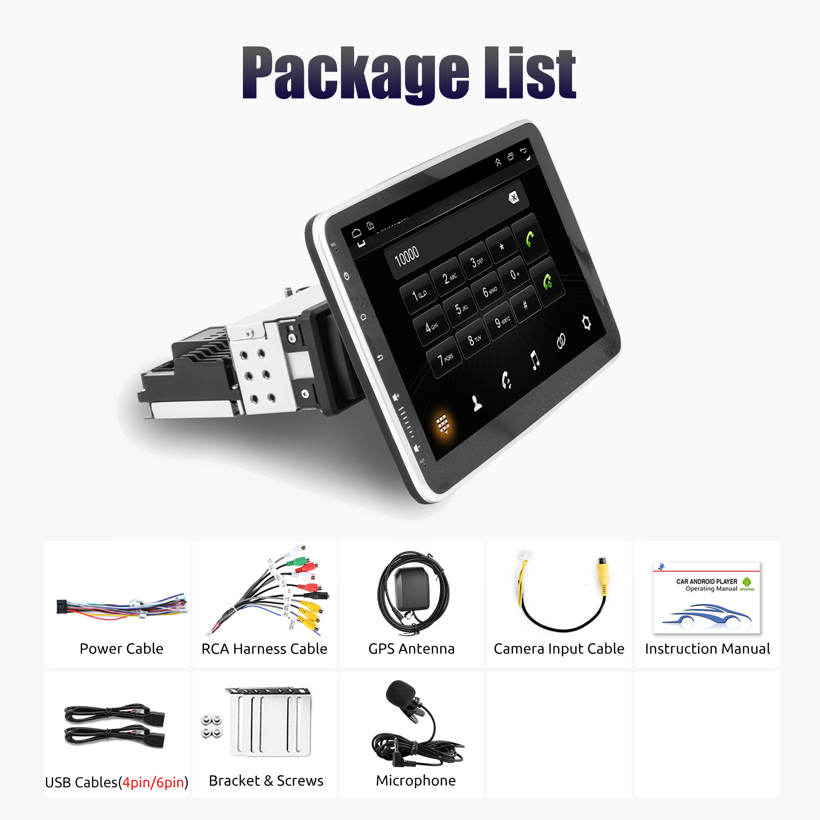 ESSGOO 1 DIN 10 Android 14 Carplay Car Stereo GPS SAT NAV Rds 4 64g Rotatable Screen ESSGOO 1 DIN 10 Android 14 Carplay Car Stereo GPS SAT NAV Rds 4 64g Rotatable Screen