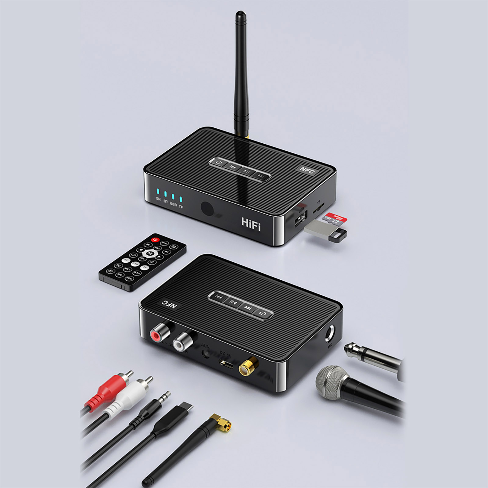 3-in-1 Bluetooth 5.0 Sender Empfänger für 2 Kopfhörer, SOOMFON