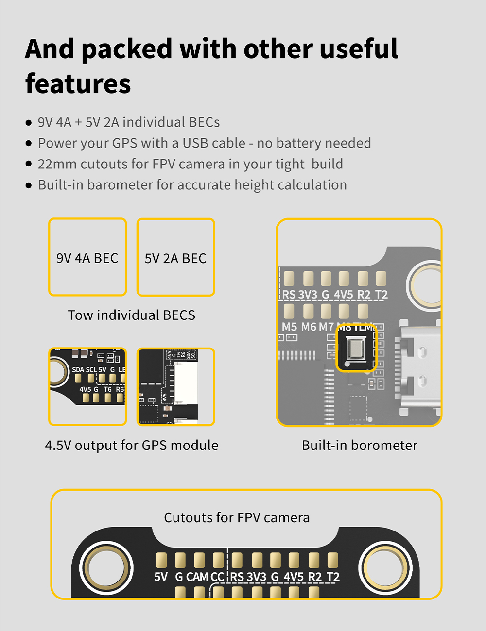 Stack SpeedyBee F7 V3 50A - Contrôleur De Vol F722 + ESC 4-en-1 50A Pour Drone FPV Freestyle - 11