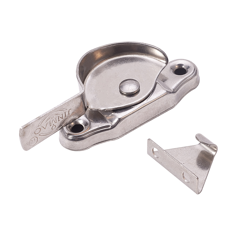 1Pcs Chormed Crescent Sash Lock Sliding Casement Latch Window Stainless
