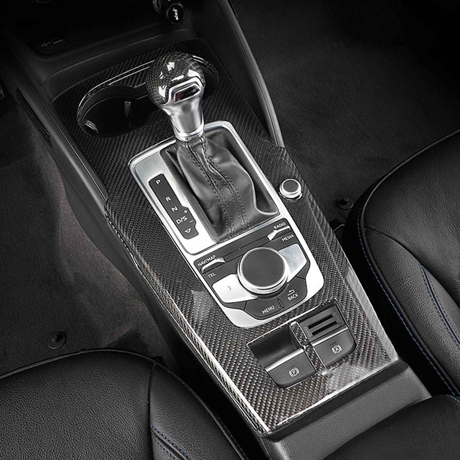 Real Carbon Fiber For Audi A3 S3 8P 14-20 Center Console Gear
