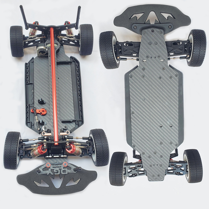 Metal Carbon Fiber Chassis Frame Kit For 1/10 Rally Racing