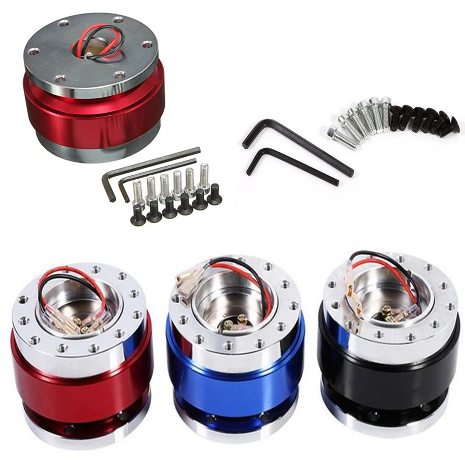 Car Steering Wheel Ball Quick Release Kit Red Aluminium For Most 6hole