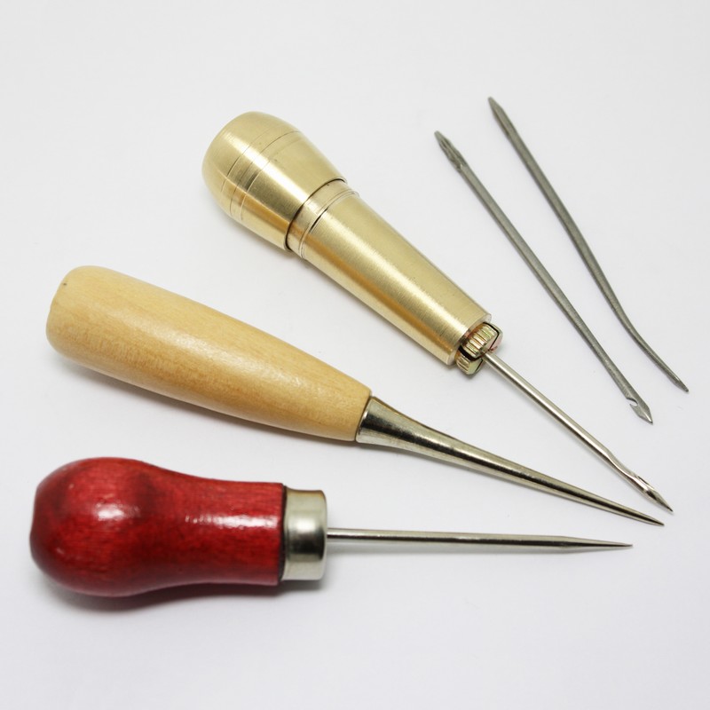 Needle Awl Leather Craft Kit Sewing Shoe Repair Tool & Hole Puncher