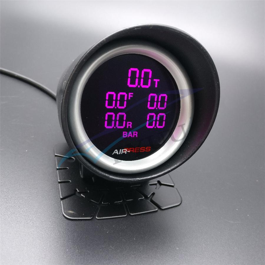 2"52mm 7 Color LCD Air Suspension Pressure Gauge Bar&PSI Dual Air Ride