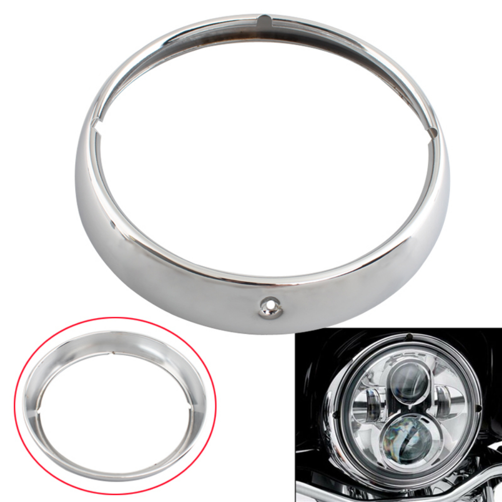 Chrome 7"Headlight Headlamp Trim Ring For Harley Touring Road King