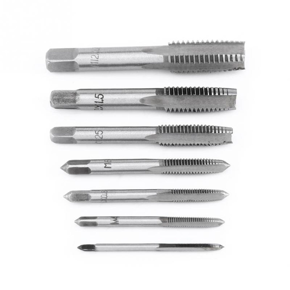 7x M3//M4//M5//M6//M8//M10//M12 HSS Hand Screw Machine Thread Straight Metric Plug Tap