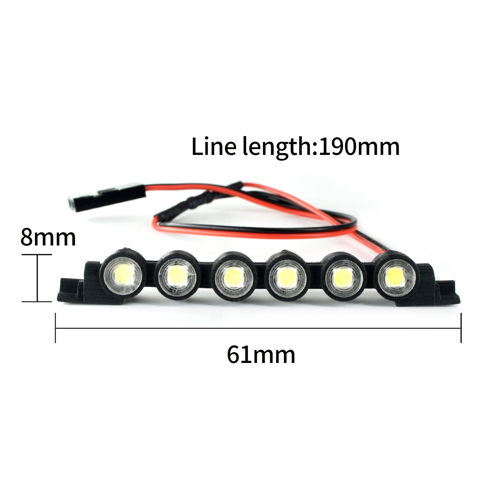 6LED Light Bar Roof Lamp for 1/18 Traxxas TRX4M RC Defender Crawler Upgrade Part 6LED Light Bar Roof Lamp for 1/18 Traxxas TRX4M RC Defender Crawler Upgrade Part