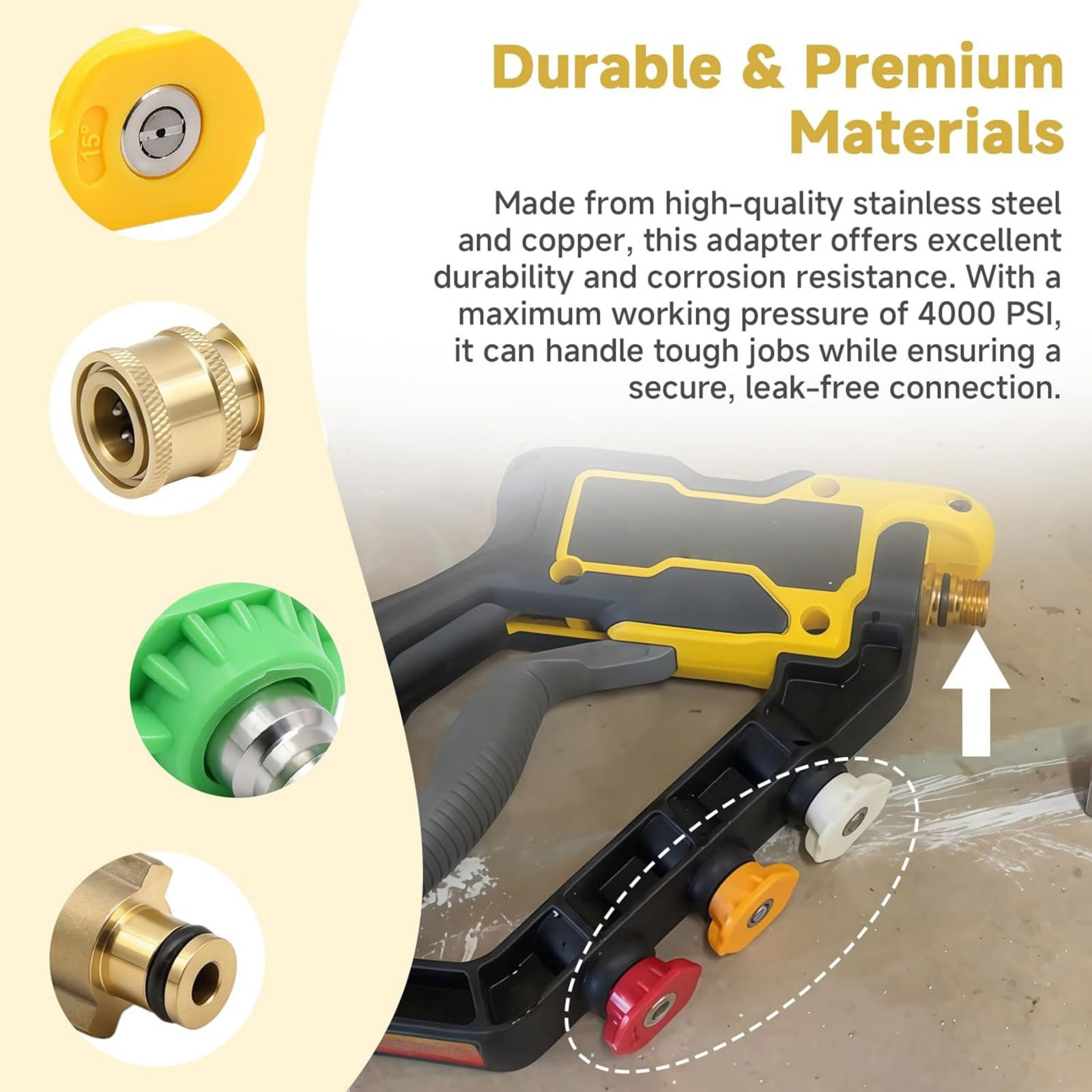 Pressure Washer Gun Adapter For Dewalt DCPW550 With 1/4'' Quick