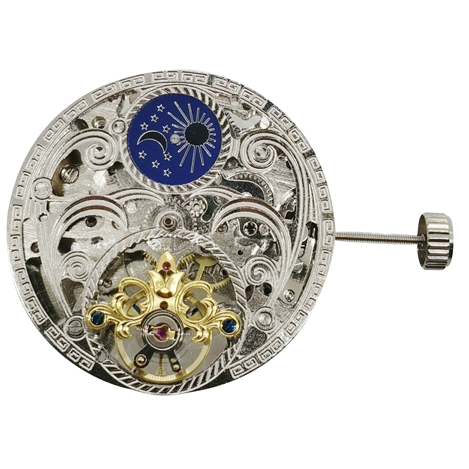 3-Hand Flywheel At Moon Phase 12 Hollow Mechanical Automatic