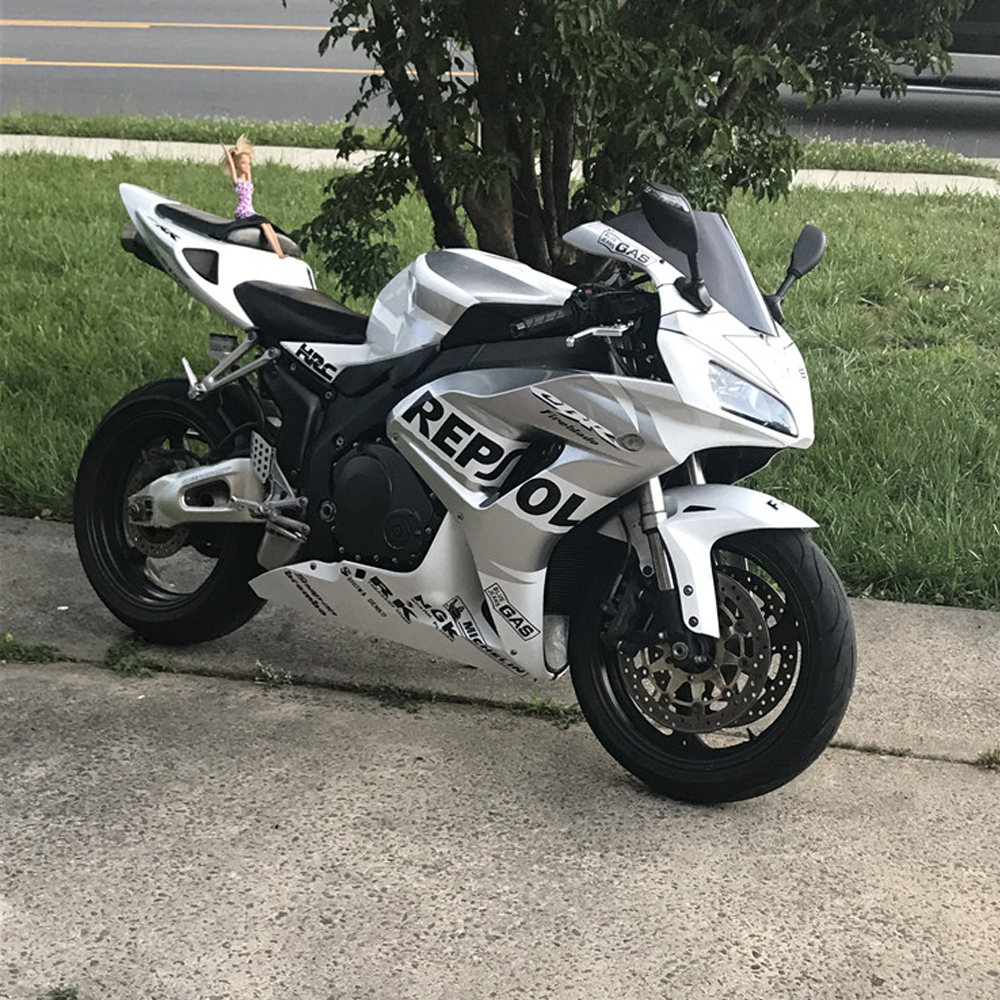 FU White Silver Repsol Injection Fairing Kit Fit for Honda