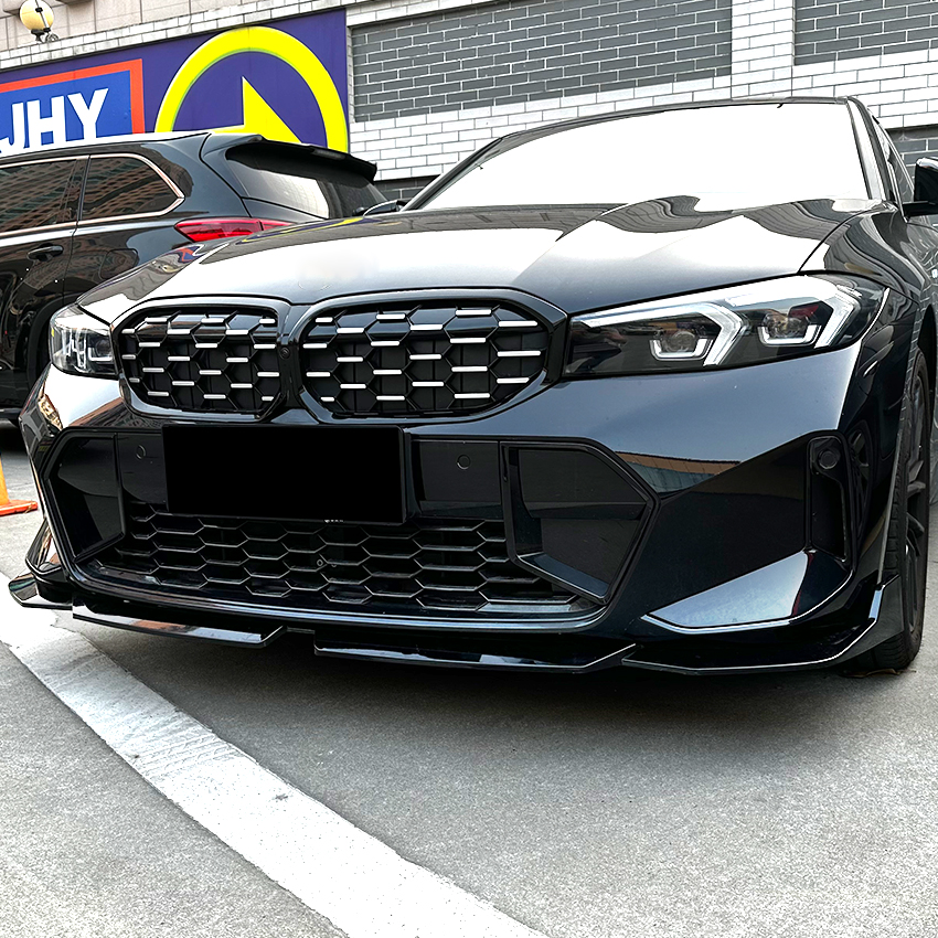 Gloss Black Front Bumper Lip Spoiler For 2019-2022 BMW 3 Series G20 M340i M-Sport – 3-Piece PP Kit